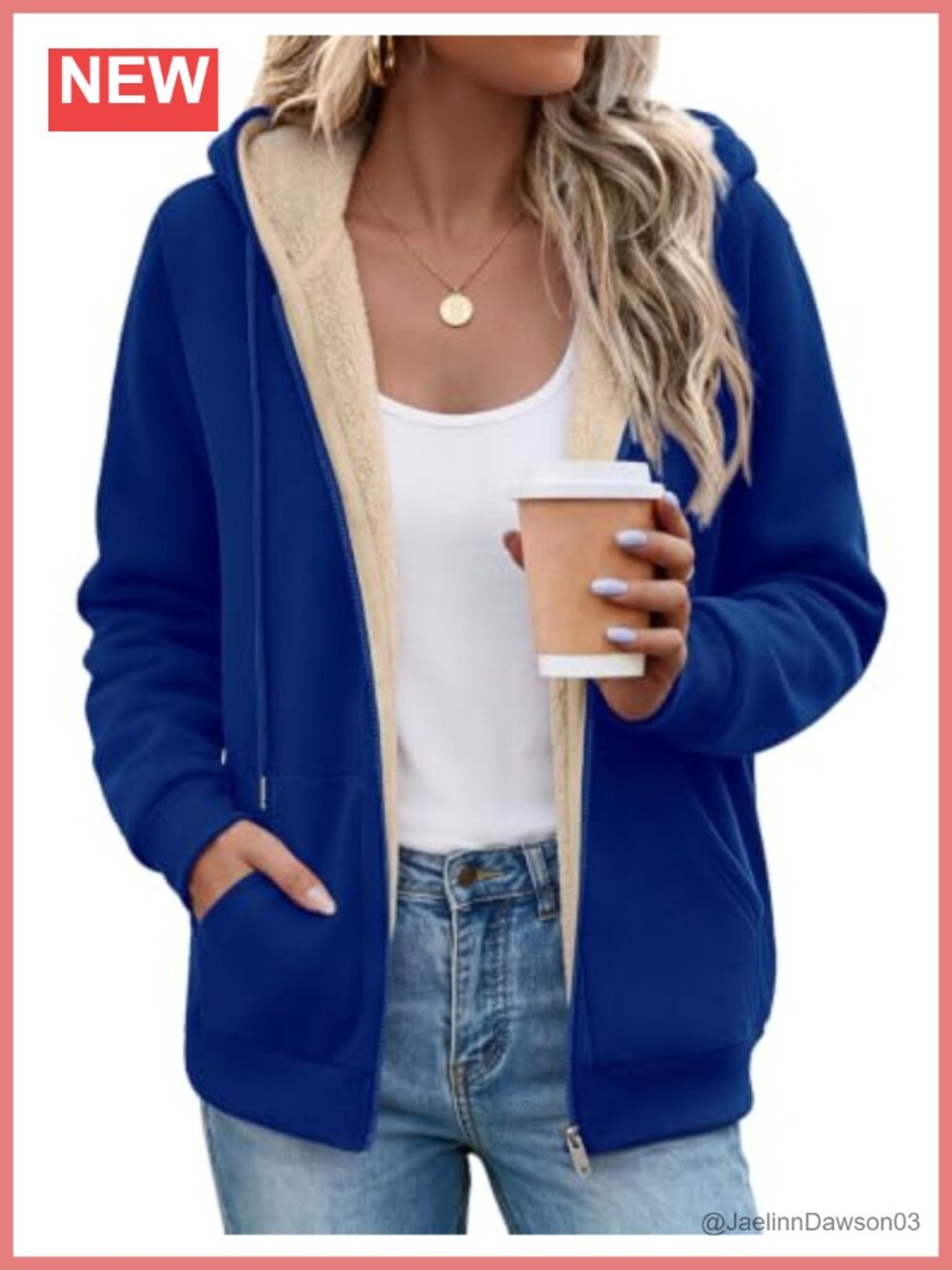 Sherpa Fleece Zip Up Hoodie Thick Warm Winter Coat